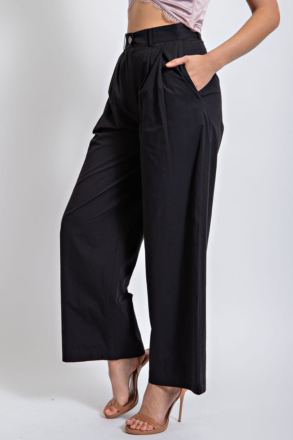 Front Pleated Wide Trouser